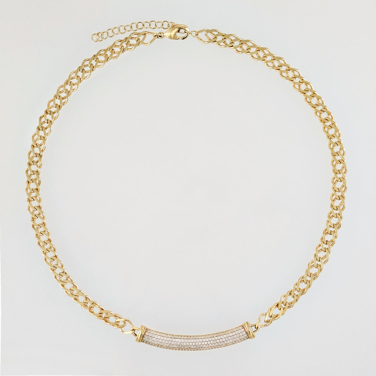 Crystal Bar Chain Necklace Adjustable