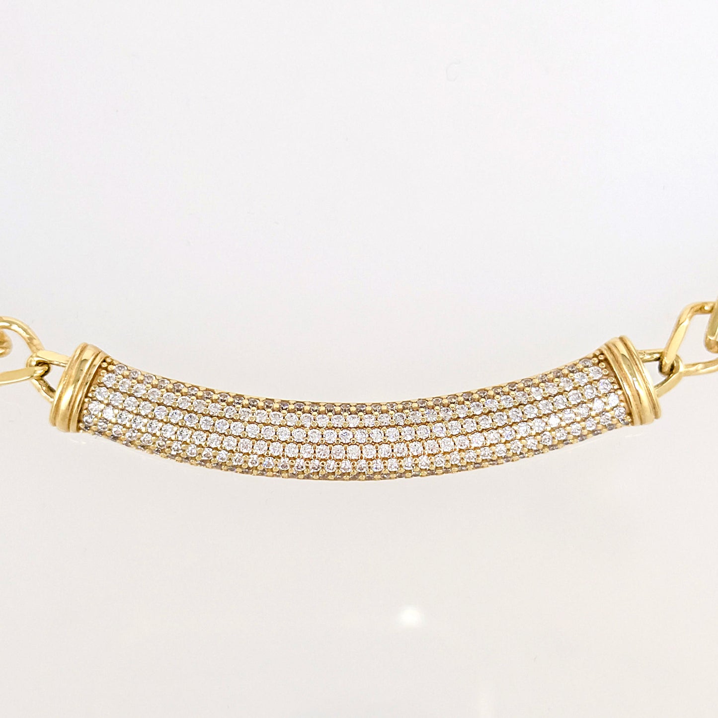 Crystal Bar Chain Necklace Adjustable