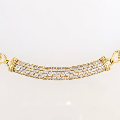 Crystal Bar Chain Necklace Adjustable