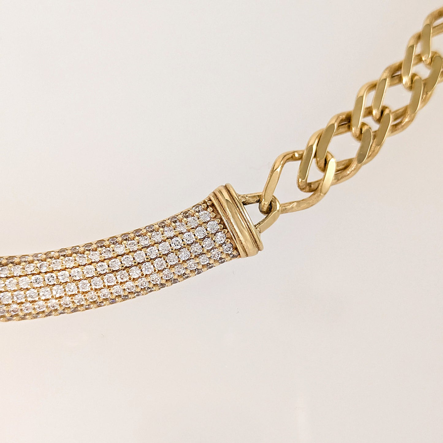 Crystal Bar Chain Necklace Adjustable