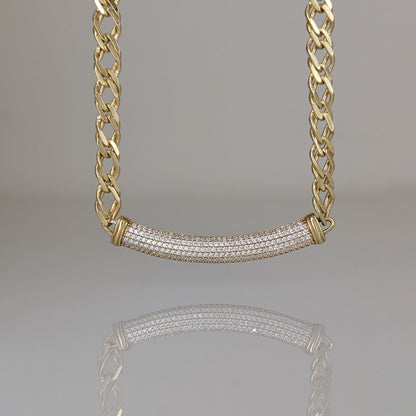 Crystal Bar Chain Necklace Adjustable