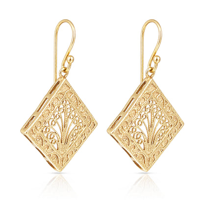 Diamond Filigree Drop Earrings Ornate