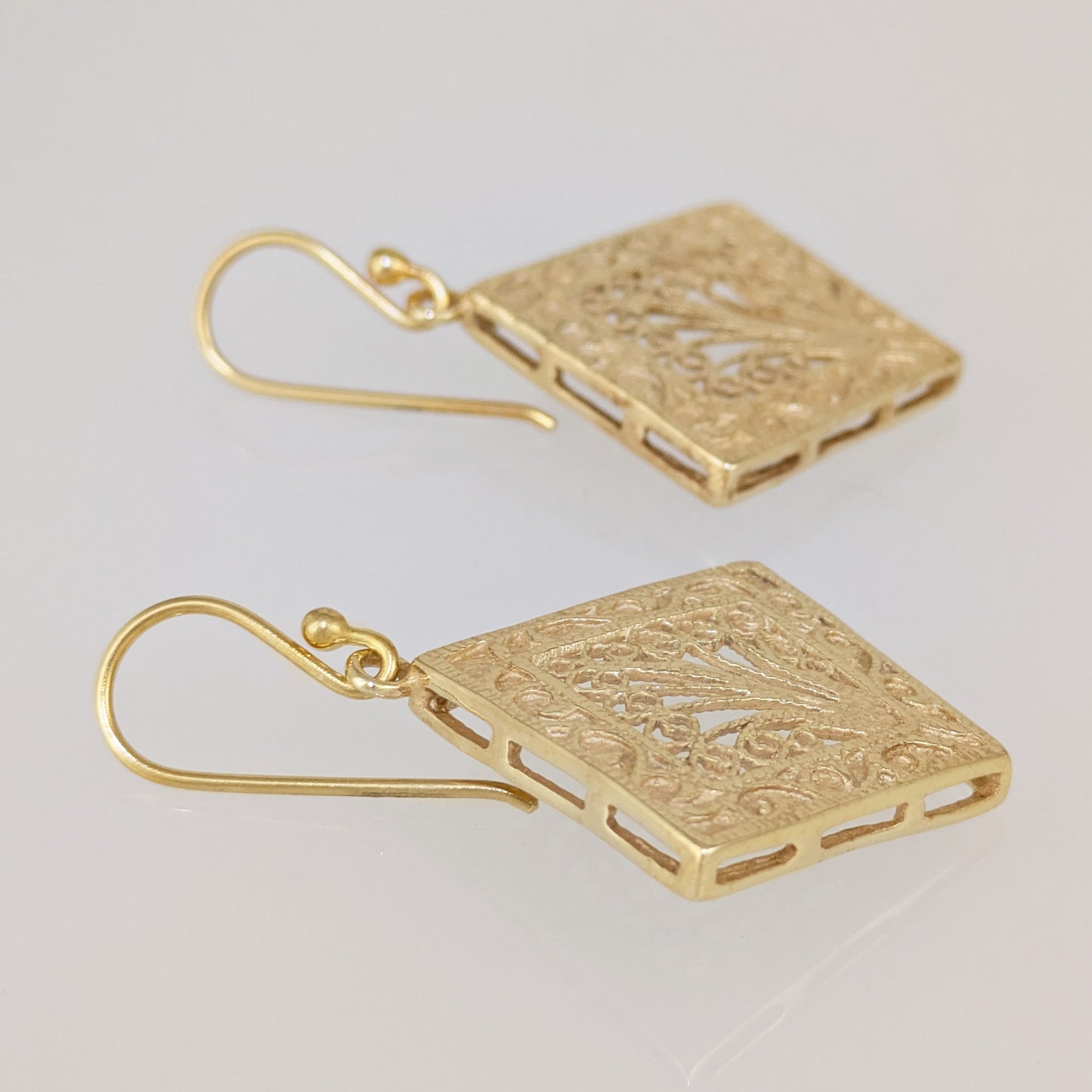 Diamond Filigree Drop Earrings Ornate
