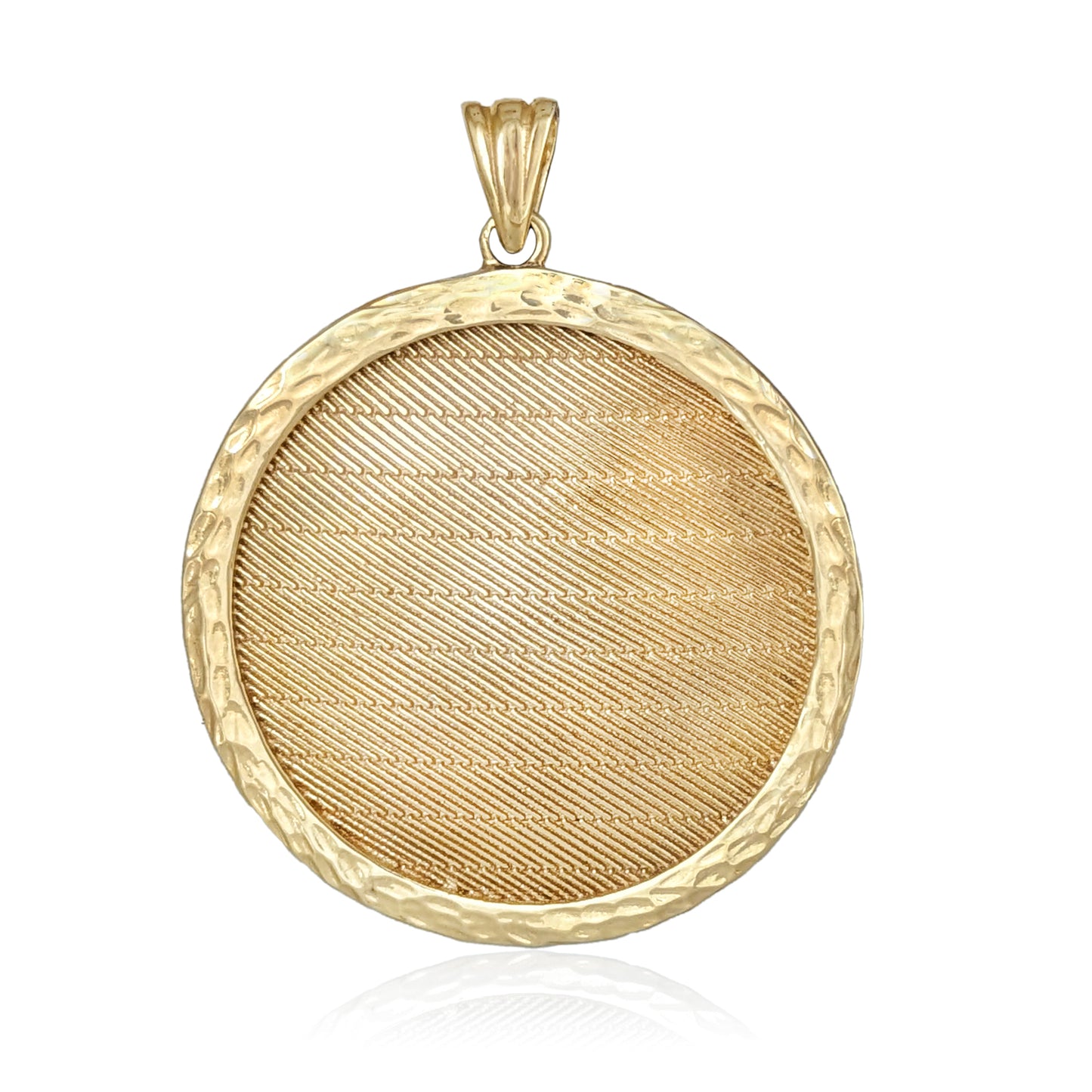 Round Pendant Hammered Edge Disc Medallion