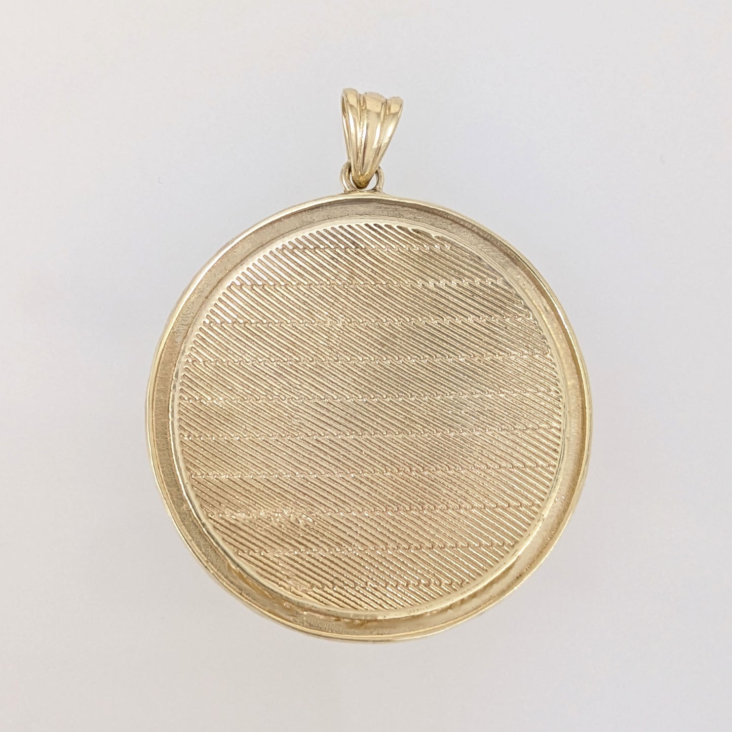 Gold Round Pendant Hammered Edge Disc Medallion Charm