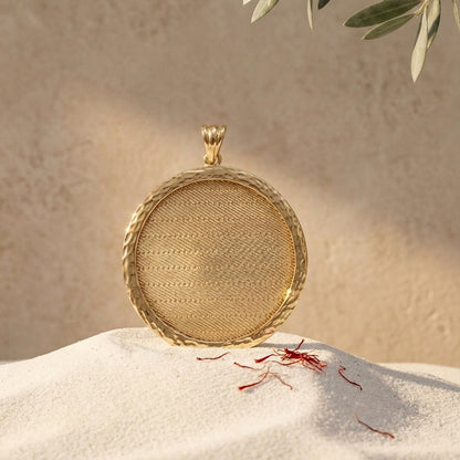 Round Pendant Hammered Edge Disc Medallion