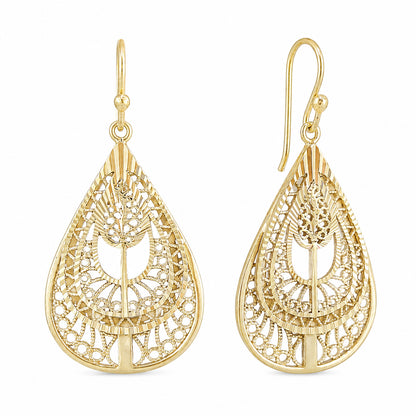 Teardrop Filigree Drop Earrings