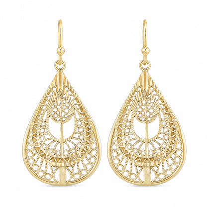 Teardrop Filigree Drop Earrings