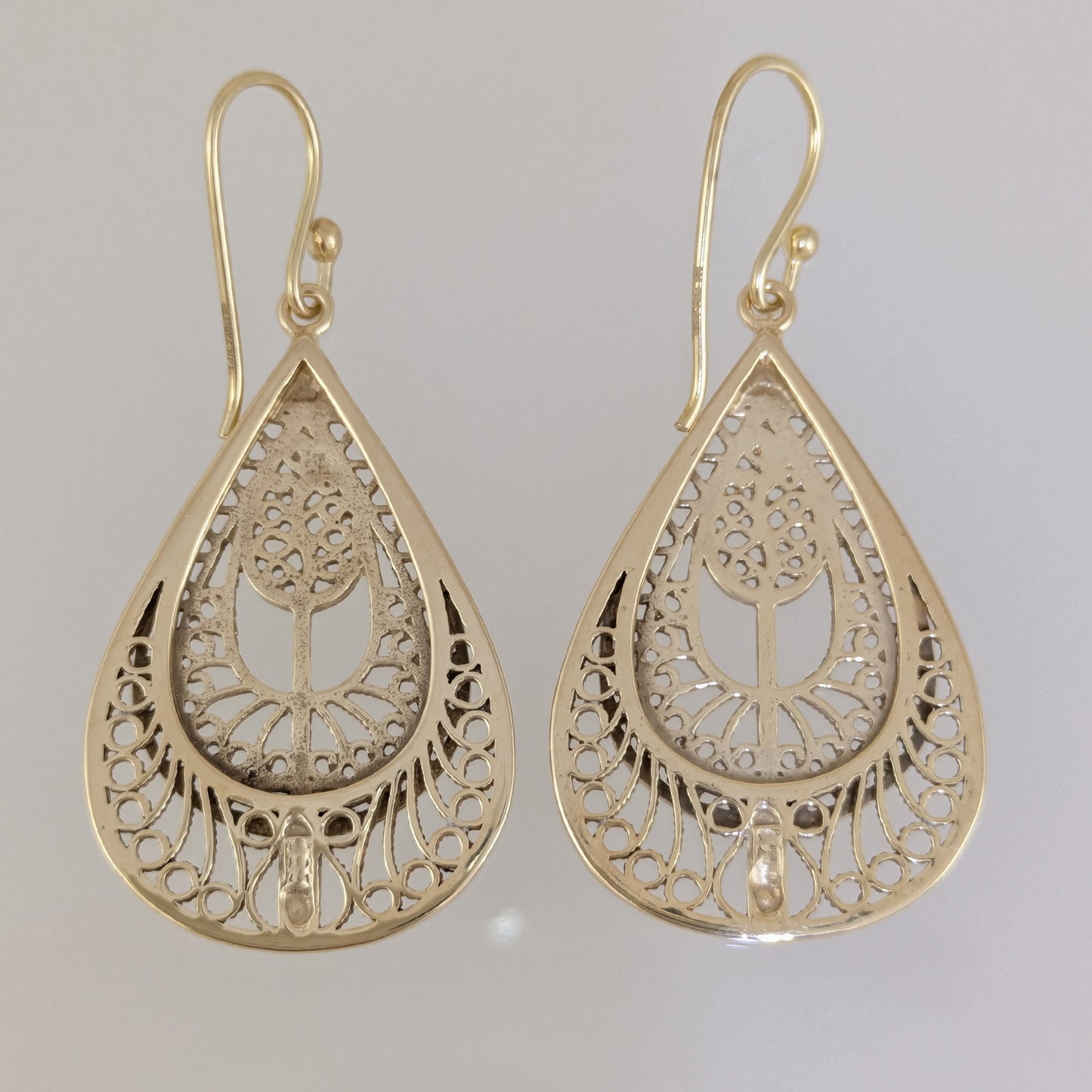 Teardrop Filigree Drop Earrings