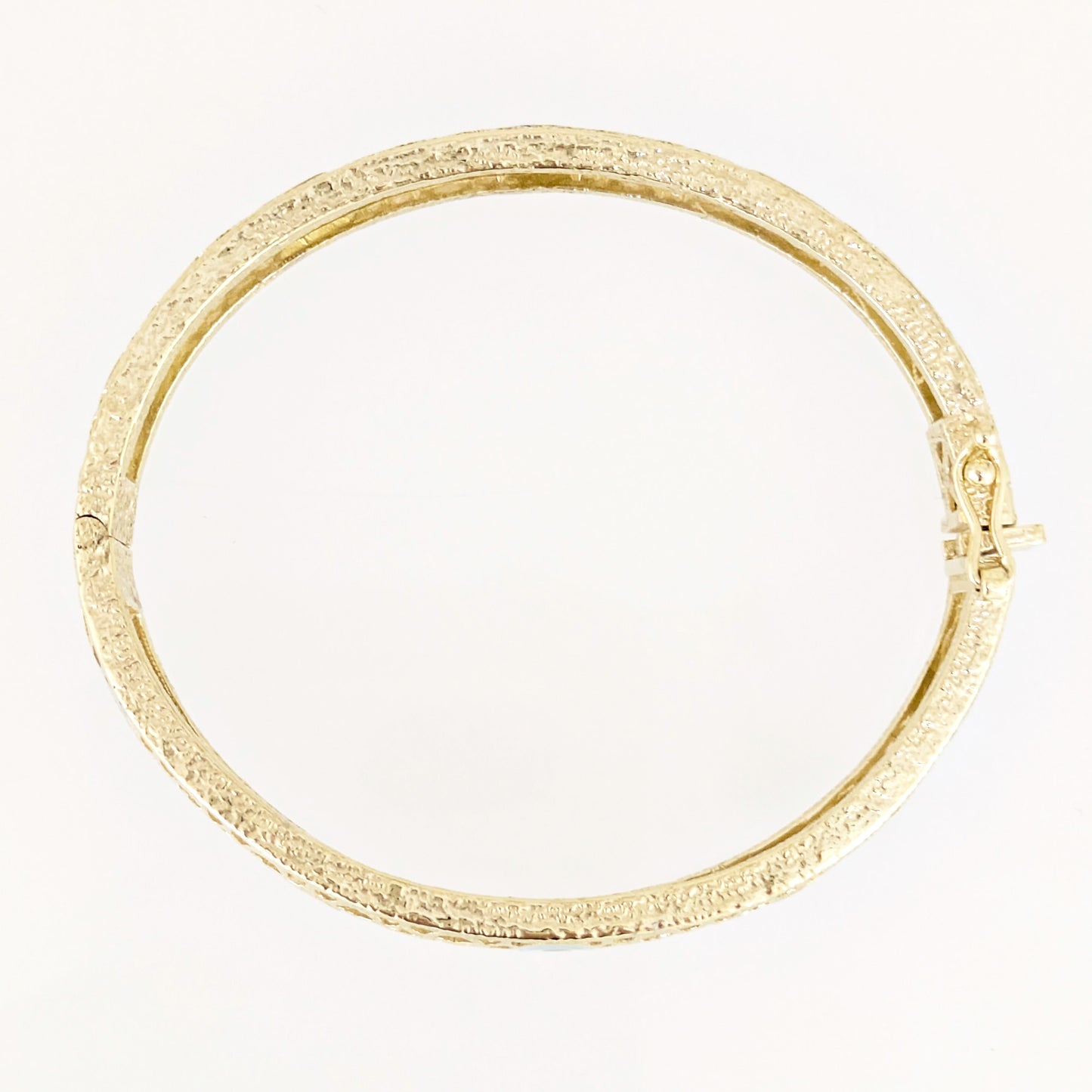 Evil Eye Filigree Bangle Bracelet Gold Hinged Nazar Cuff