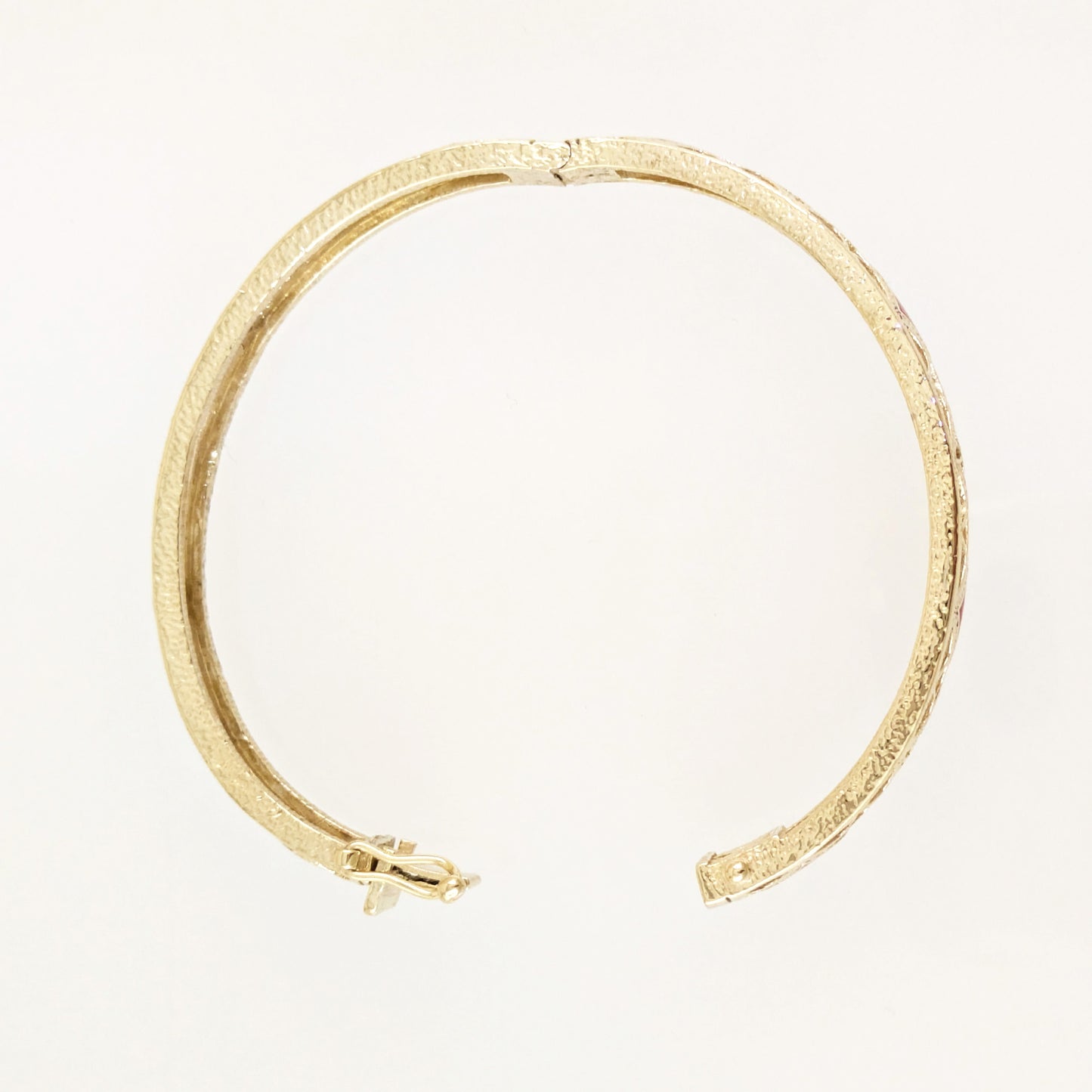 Enamel Filigree Hinged Bangle Bracelet