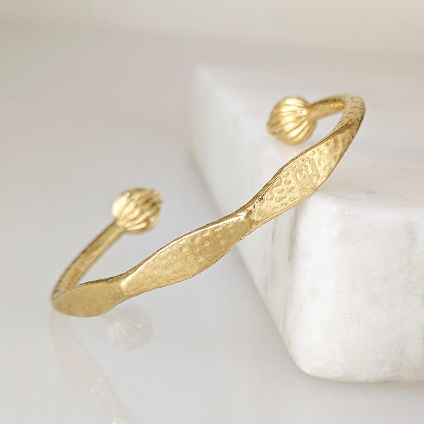 Hammered Open Cuff Bracelet