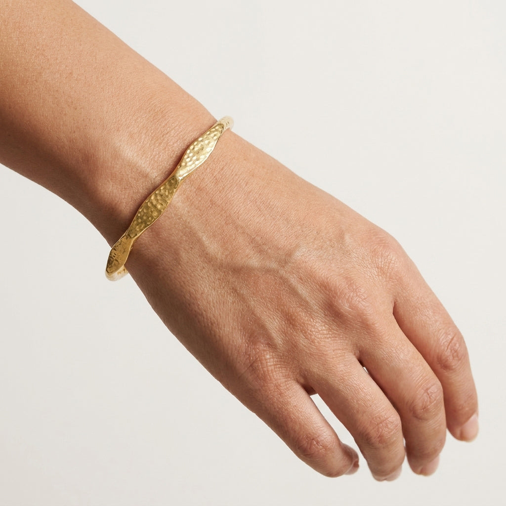 Hammered Open Cuff Bracelet