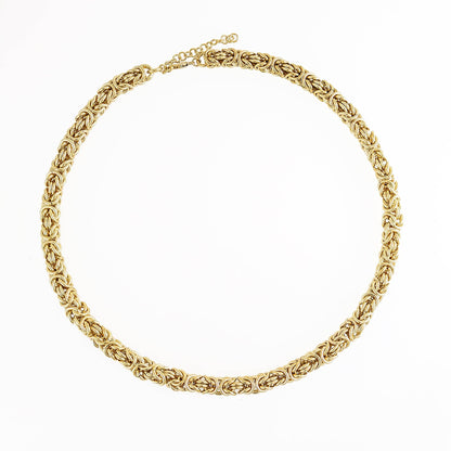 Bold Byzantine Chain Necklace – 10mm Unisex Statement with Adjustable Fit - TurkishBling