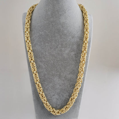 Bold Byzantine Chain Necklace – 10mm Unisex Statement with Adjustable Fit - TurkishBling