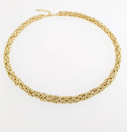 Bold Byzantine Chain Necklace – 10mm Unisex Statement with Adjustable Fit - TurkishBling