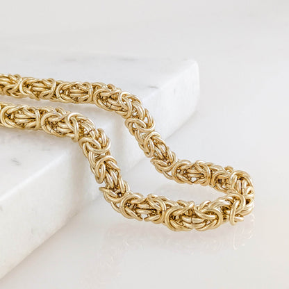 Bold Byzantine Chain Necklace – 10mm Unisex Statement with Adjustable Fit - TurkishBling