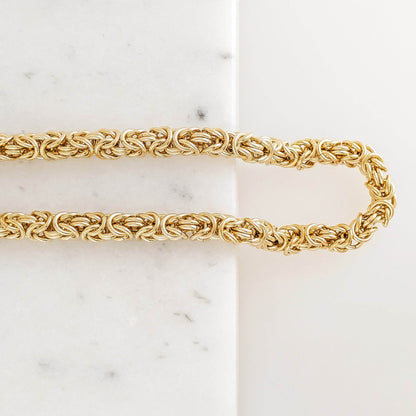 Bold Byzantine Chain Necklace – 10mm Unisex Statement with Adjustable Fit - TurkishBling