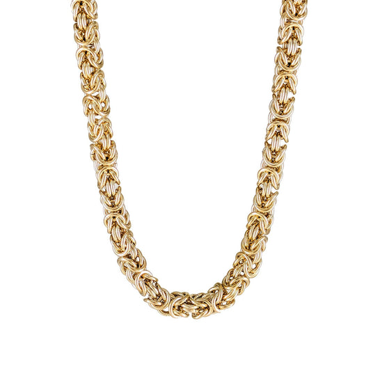 Bold Byzantine Chain Necklace – 10mm Unisex Statement with Adjustable Fit - TurkishBling