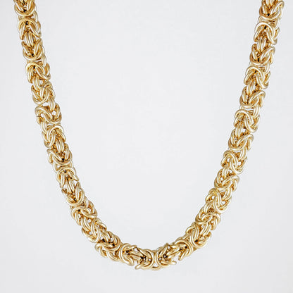 Bold Byzantine Chain Necklace – 10mm Unisex Statement with Adjustable Fit - TurkishBling
