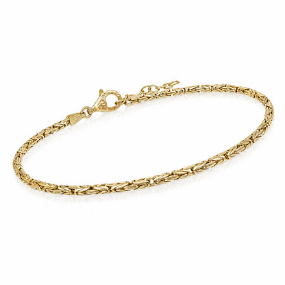 Classic Byzantine Anklet for Everyday Wear 18k Gold over Sterling Silver