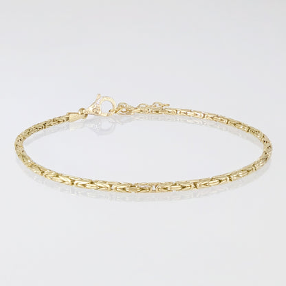 Classic Byzantine Anklet for Everyday Wear 18k Gold over Sterling Silver