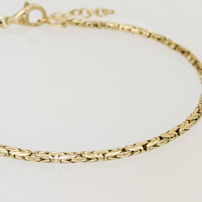 Classic Byzantine Anklet for Everyday Wear 18k Gold over Sterling Silver
