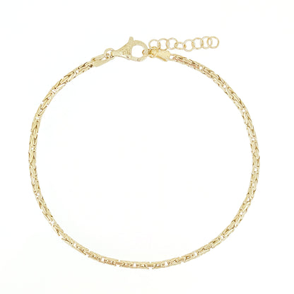 Classic Byzantine Anklet for Everyday Wear 18k Gold over Sterling Silver