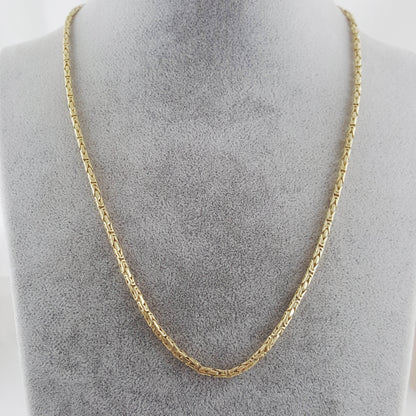 Timeless Gold Byzantine Chain Necklace, 18k Gold Over Sterling Silver, Available in 18in, 24in, 30in with 2in Extender - TurkishBling