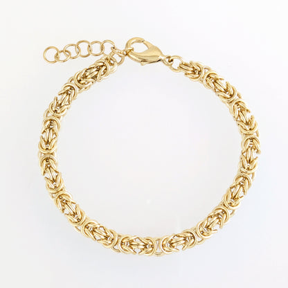 Byzantine Chain Anklet 18k Gold Over Bronze Adjustable 9+1 Inch