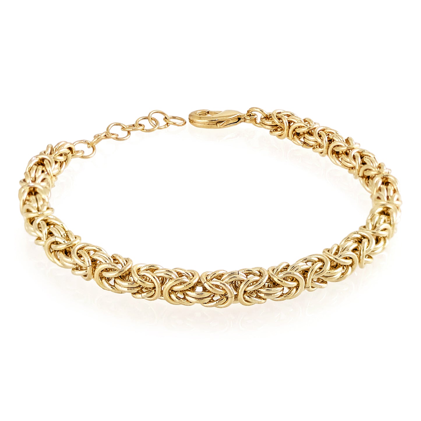 Byzantine Chain Anklet 18k Gold Over Bronze Adjustable 9+1 Inch
