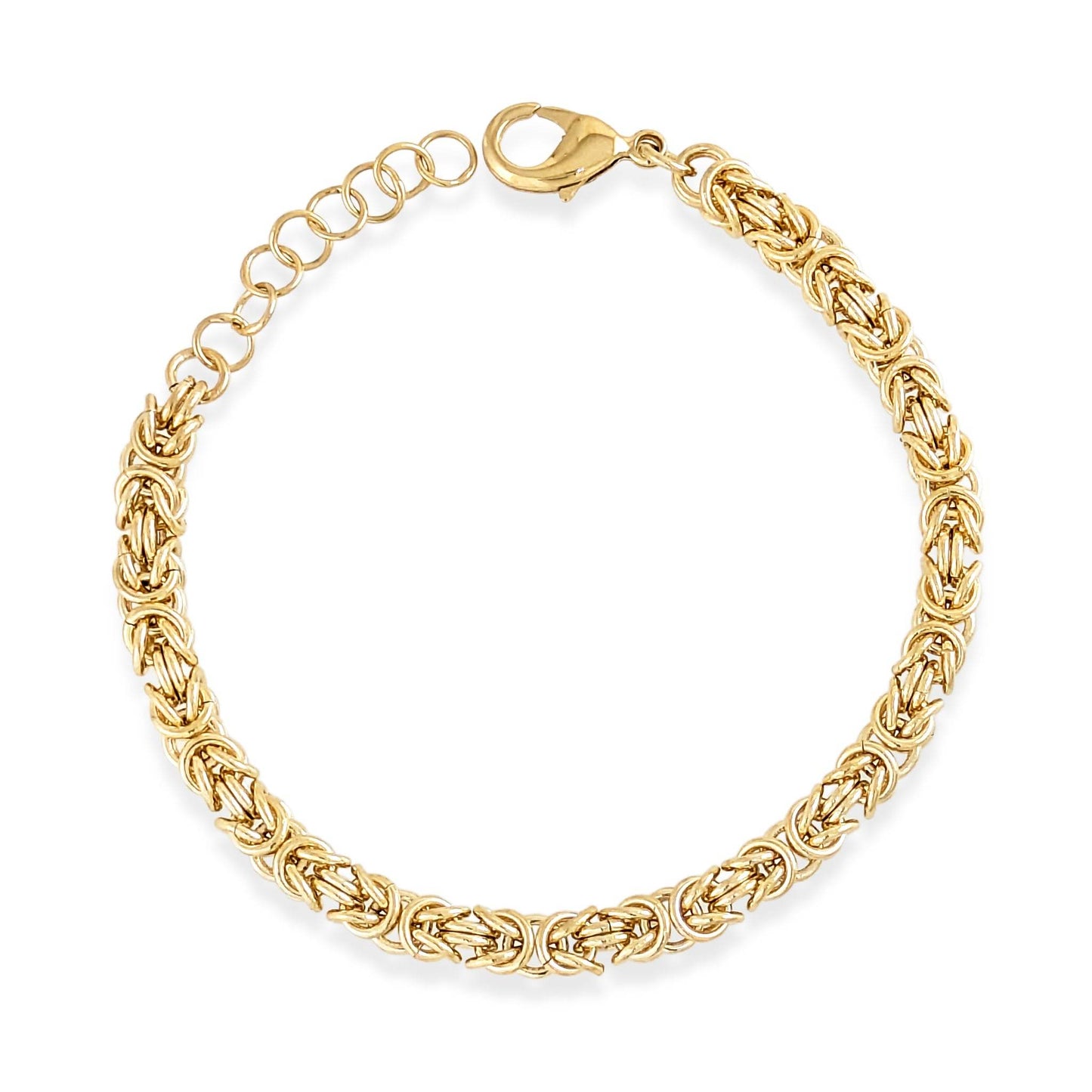 Gold Byzantine Chain Bracelet – Artisan Design, Statement Gold Jewelry with Adjustable Length - TurkishBling