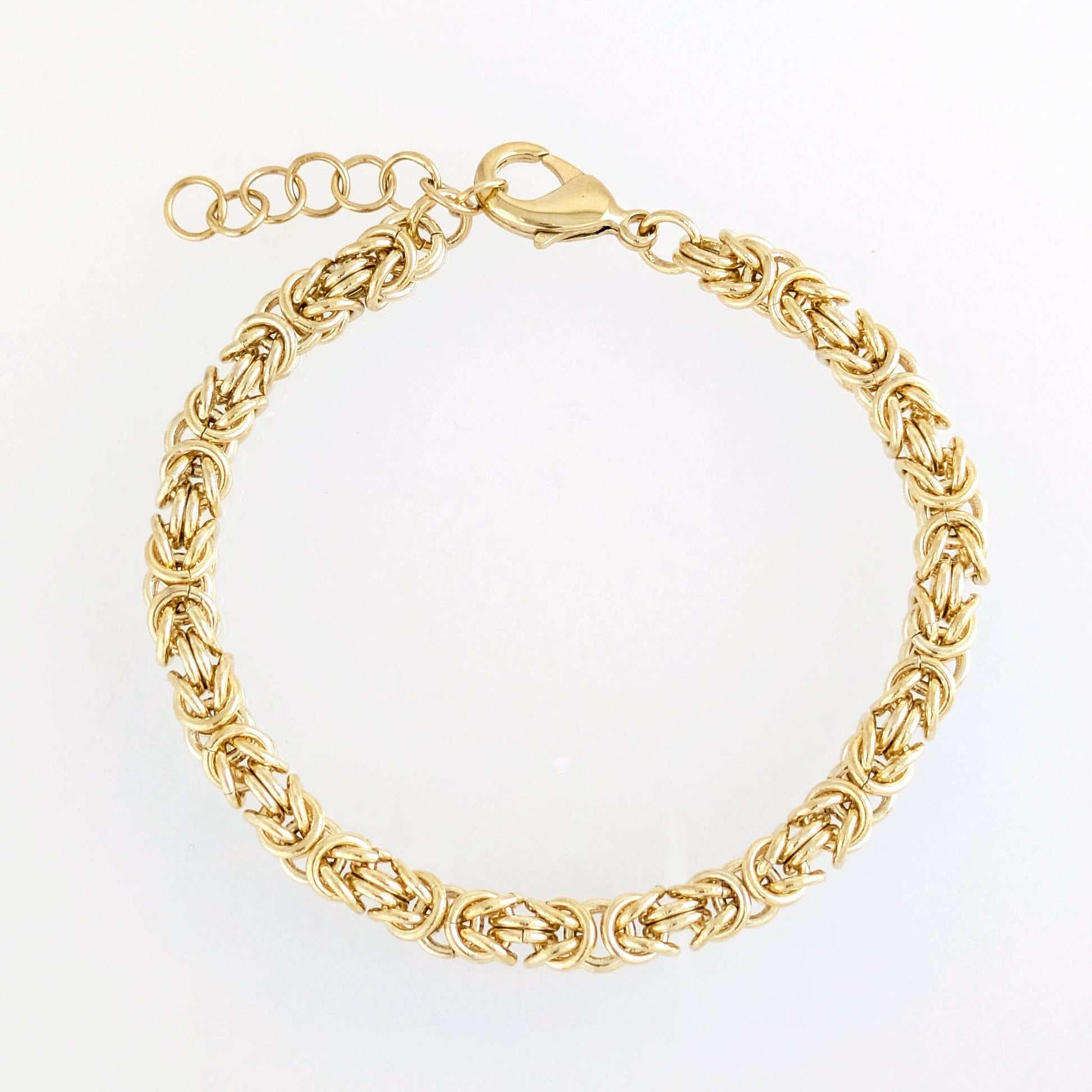 Gold Byzantine Chain Bracelet – Artisan Design, Statement Gold Jewelry with Adjustable Length - TurkishBling