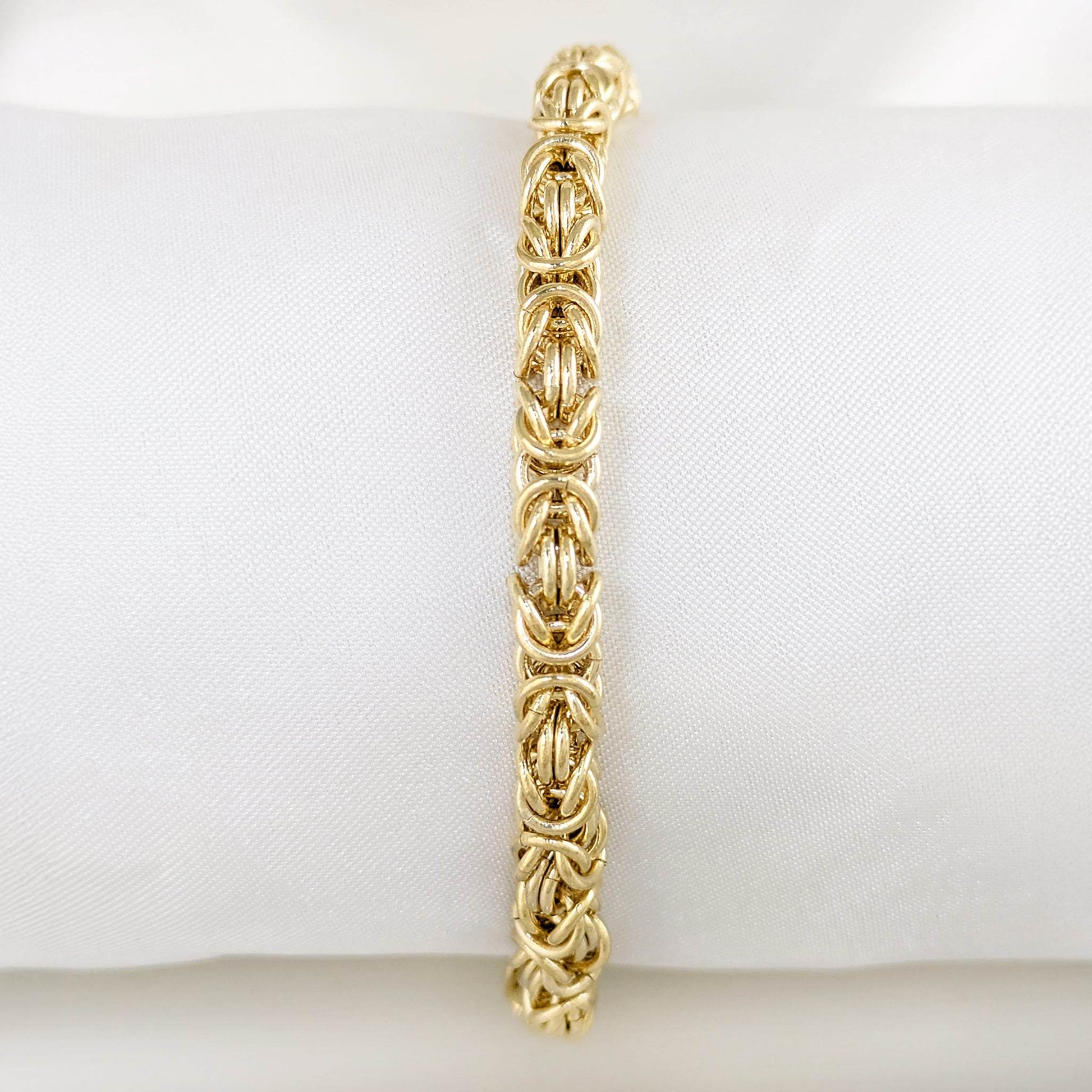 Gold Byzantine Chain Bracelet – Artisan Design, Statement Gold Jewelry with Adjustable Length - TurkishBling
