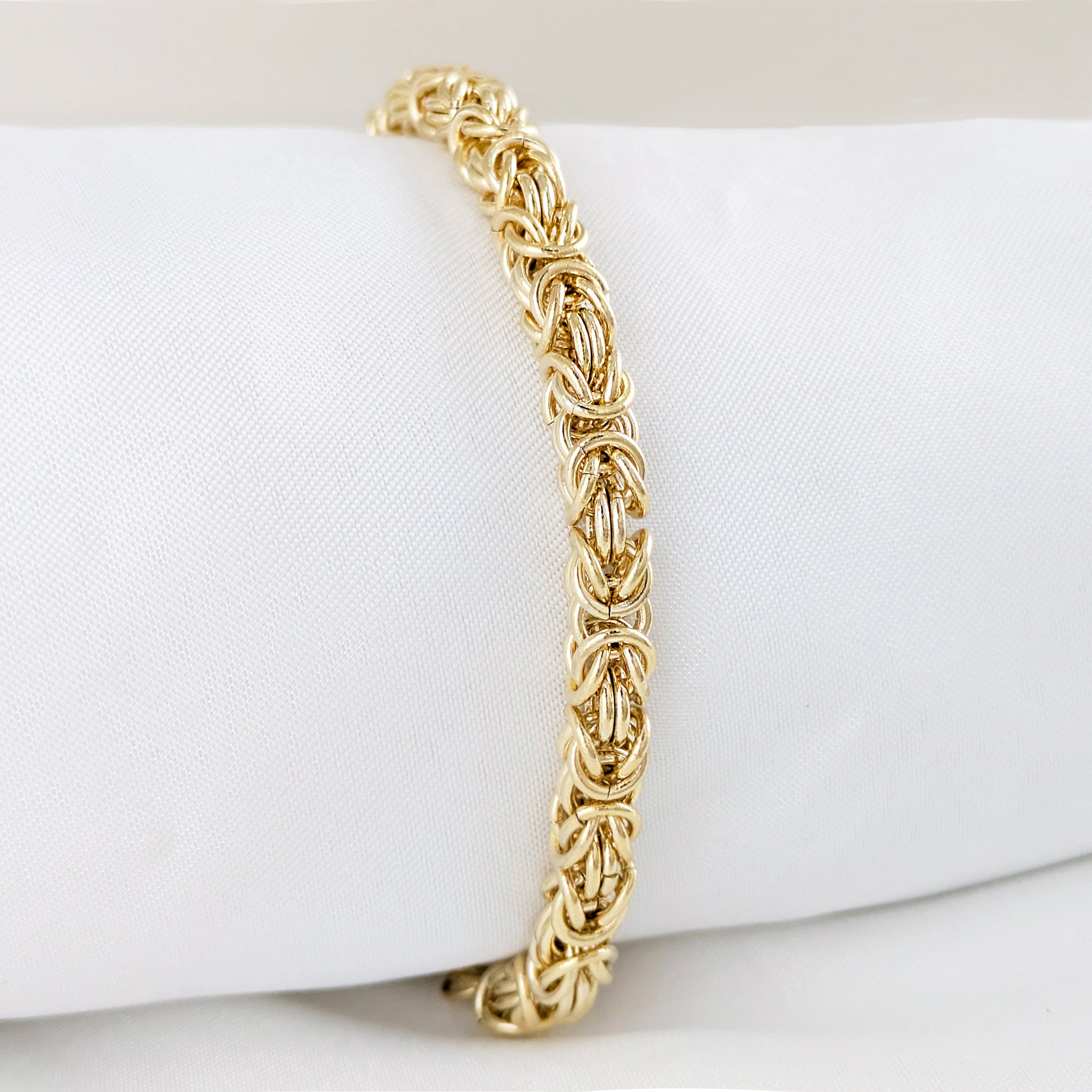 Gold Byzantine Artisan Design Chain Bracelet | TurkishBling