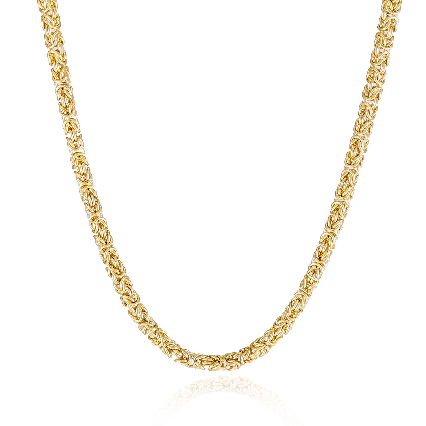 Timeless Classic Byzantine Link Chain Necklace with Black Onyx Toggle Clasp -5.5mm