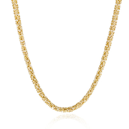 Timeless Classic Byzantine Link Chain Necklace with Black Onyx Toggle Clasp -5.5mm