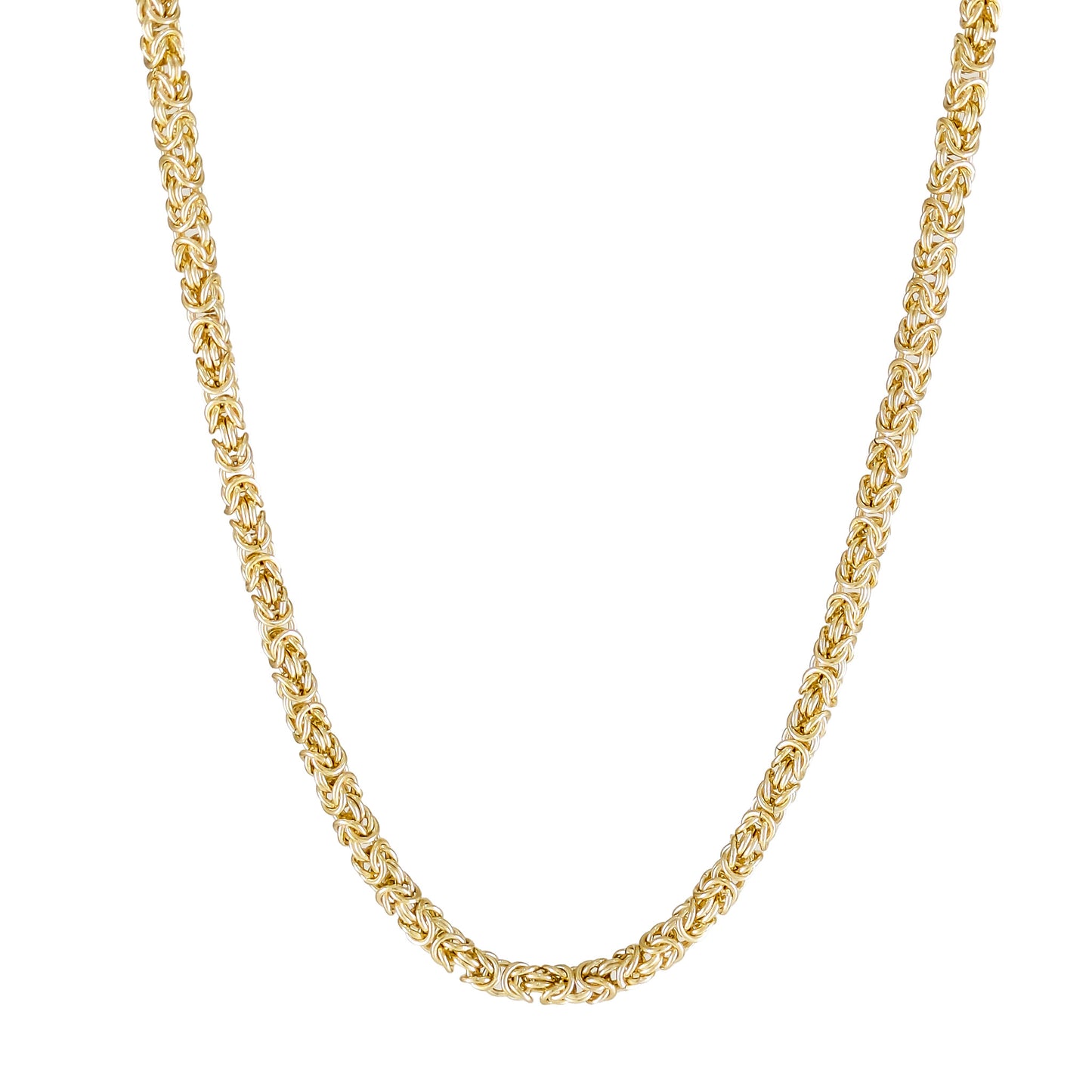 Timeless Classic Byzantine Link Chain Necklace with Black Onyx Toggle Clasp -5.5mm