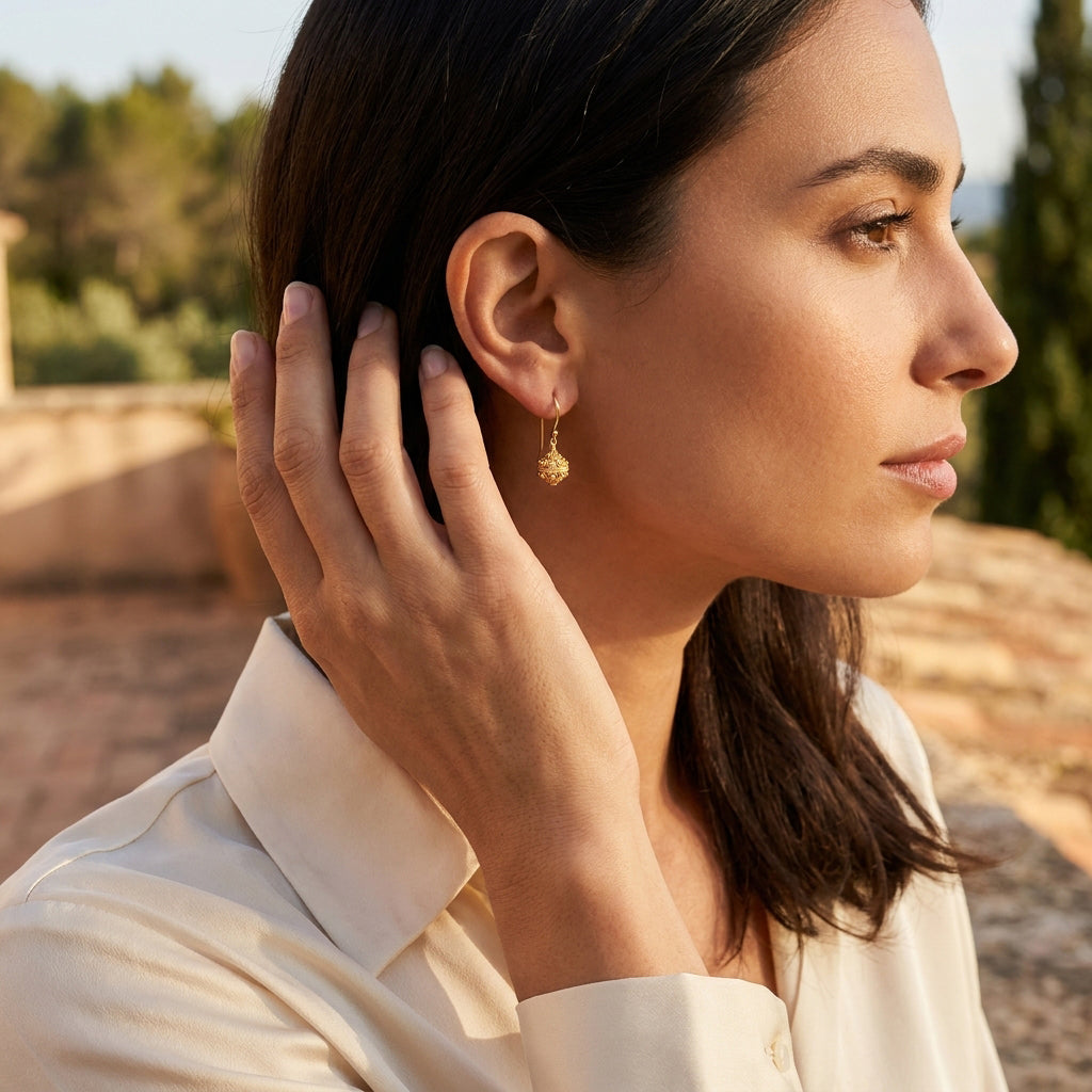 Ornate Bead Drop Earrings