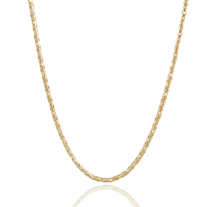 Timeless Gold Byzantine Chain Necklace, 18k Gold Over Sterling Silver, Available in 18in, 24in, 30in with 2in Extender