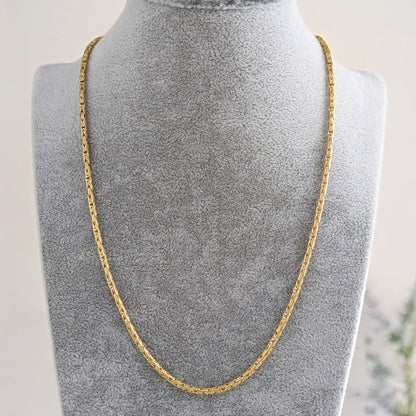 Timeless Gold Byzantine Chain Necklace, 18k Gold Over Sterling Silver, Available in 18in, 24in, 30in with 2in Extender