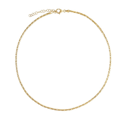 Timeless Gold Byzantine Chain Necklace, 18k Gold Over Sterling Silver, Available in 18in, 24in, 30in with 2in Extender
