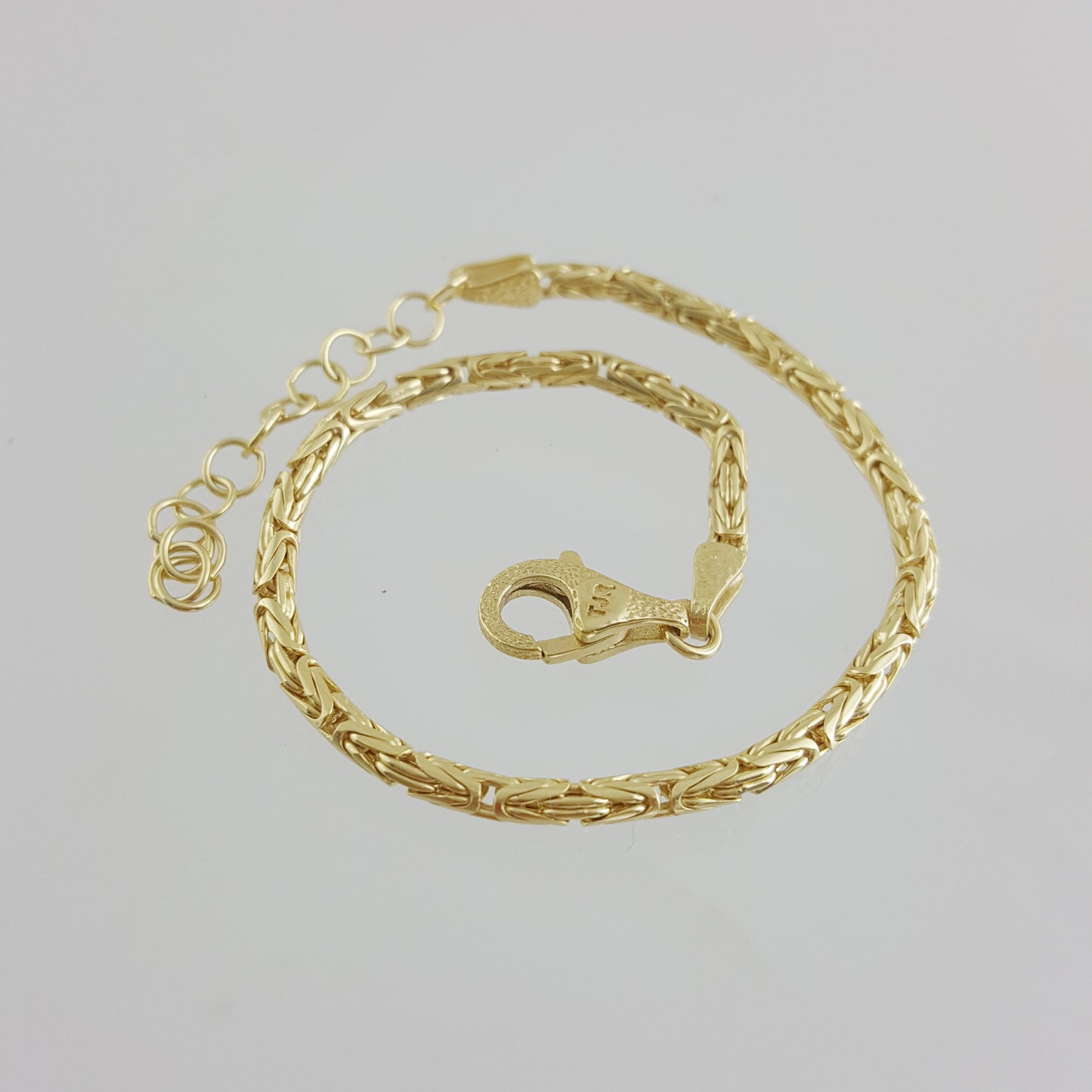 Byzantine Chain Bracelet with Adjustable Fit - Fine Gauge– Gold over Sterling Silver