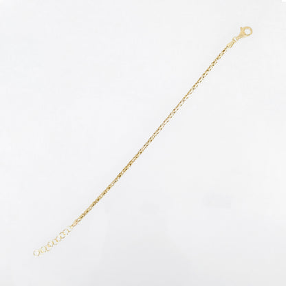 Byzantine Chain Bracelet with Adjustable Fit - Fine Gauge– Gold over Sterling Silver