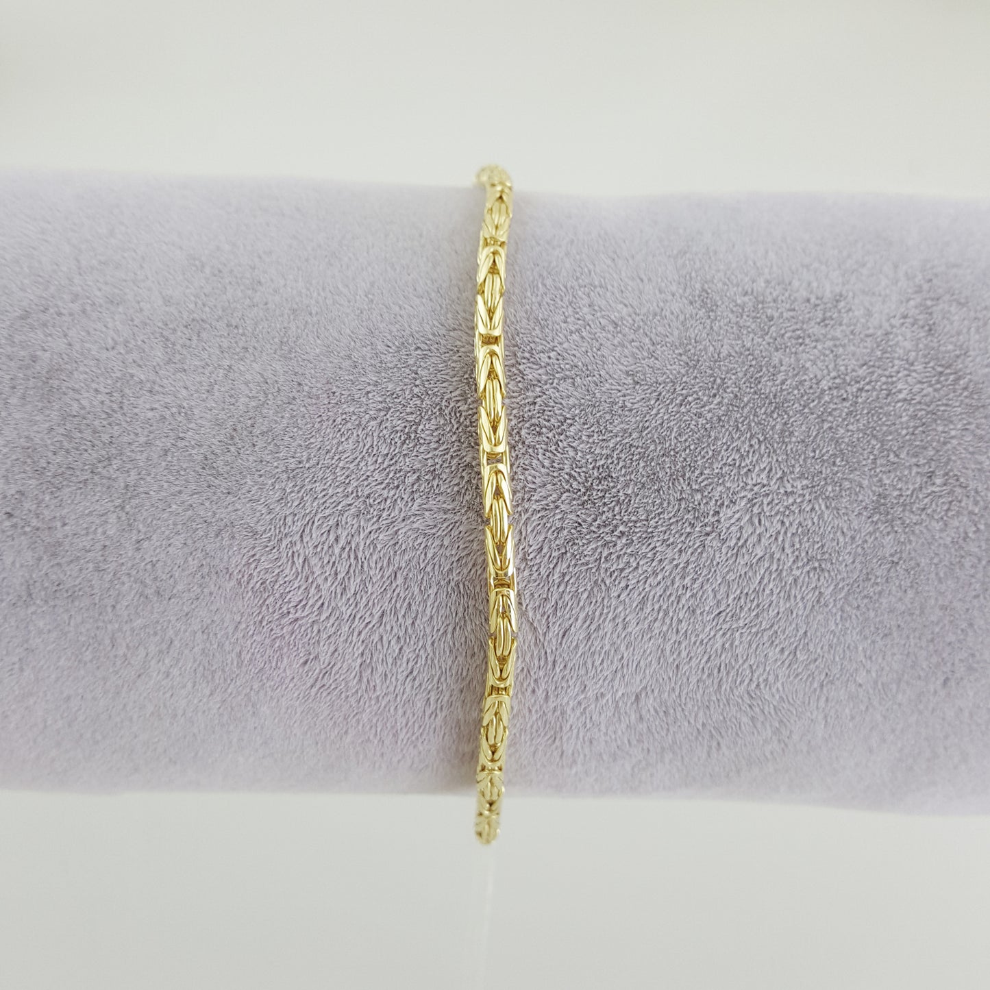 Byzantine Chain Bracelet with Adjustable Fit - Fine Gauge– Gold over Sterling Silver