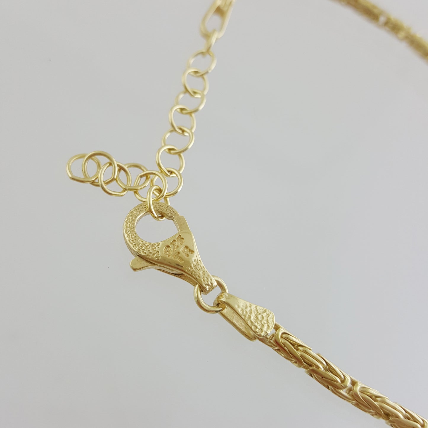 Byzantine Chain Bracelet with Adjustable Fit - Fine Gauge– Gold over Sterling Silver