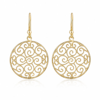 Round Filigree Drop Earrings