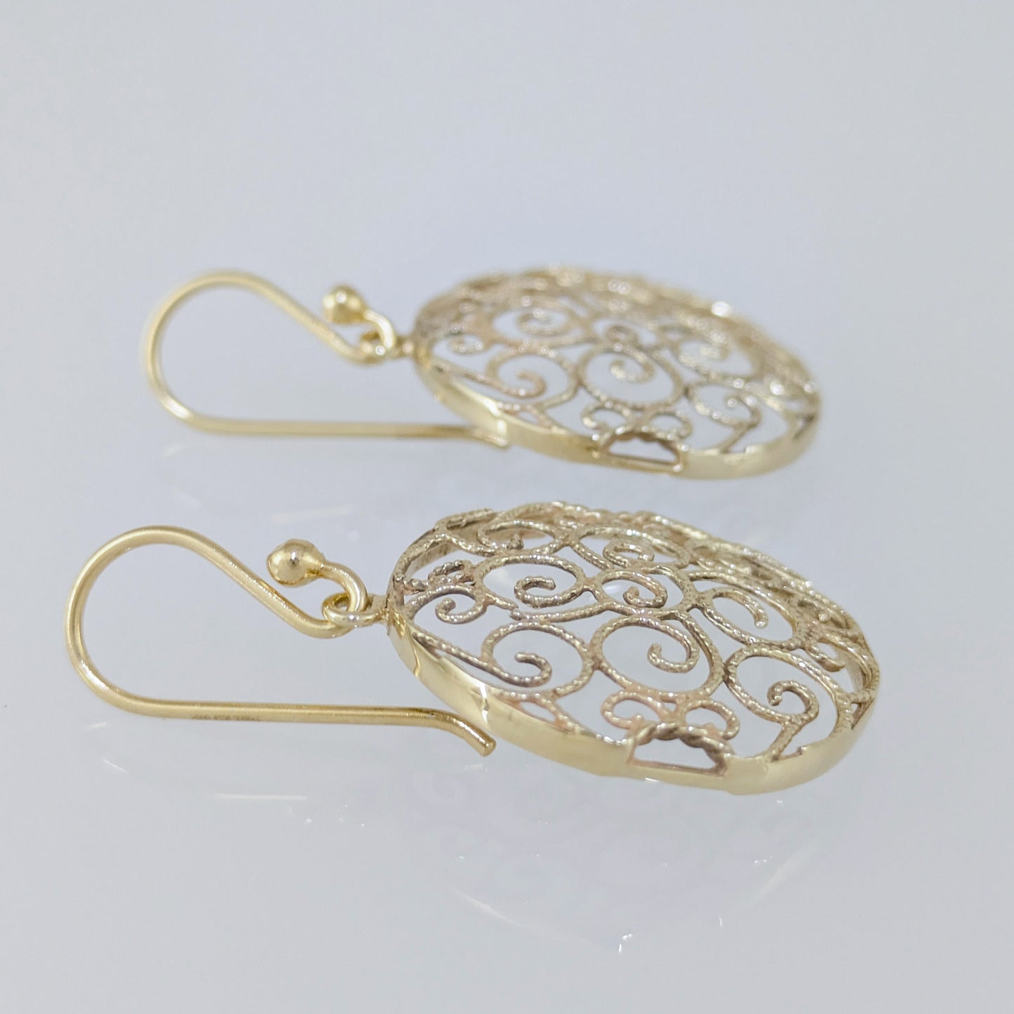 Round Filigree Drop Earrings