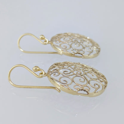 Round Filigree Drop Earrings