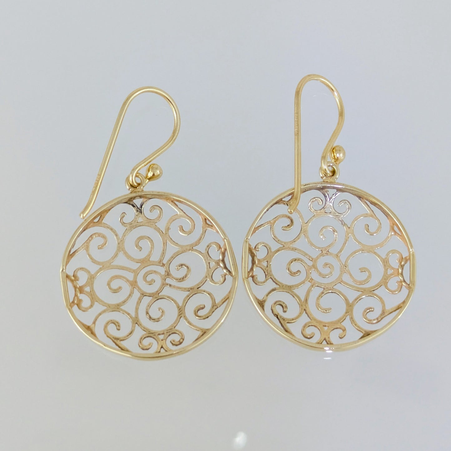 Round Filigree Drop Earrings